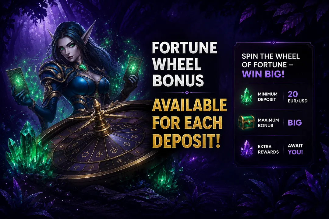 SlotsGem Fortune Wheel bonus — available for each deposit